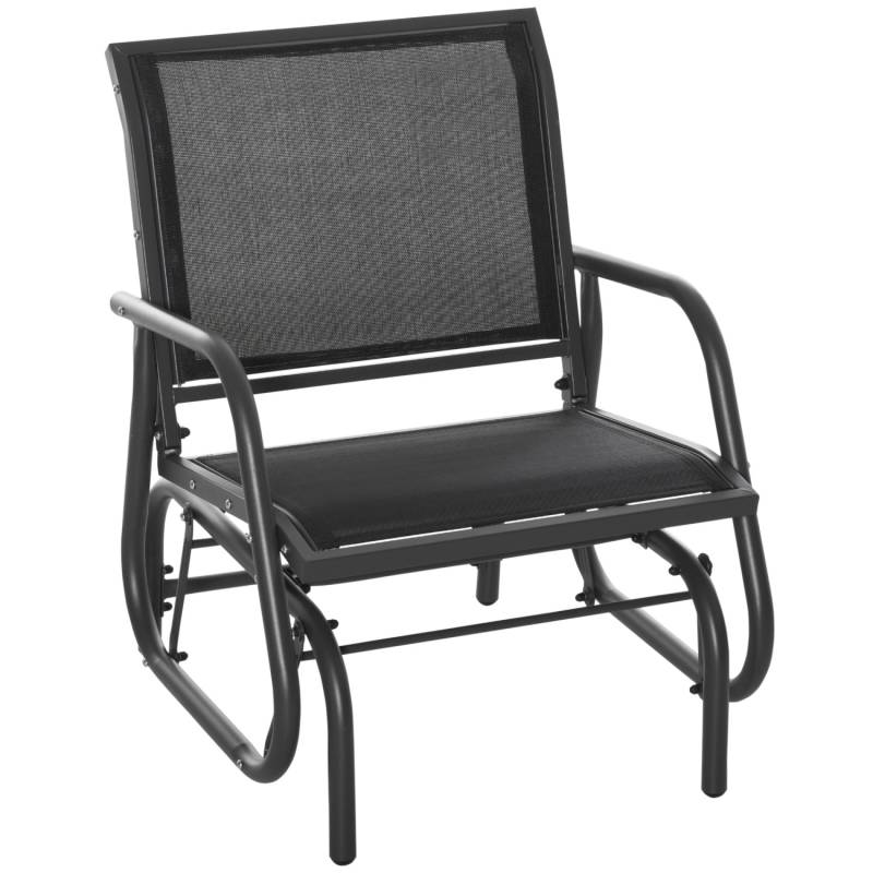 Outsunny Schaukelstuhl Mesh-Stoff Schwarz 75L x 66B x 85H cm von Outsunny