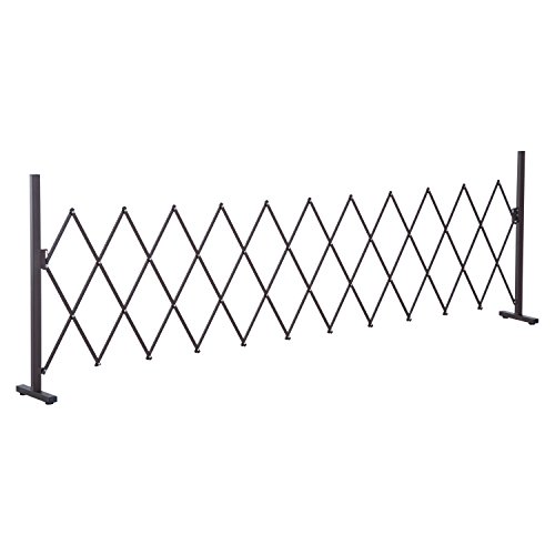 Outsunny Scherengitter Absperrgitter Scherensperre ausziehbar 35-300cm Garten Alu Braun H103,5cm von Outsunny