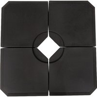 Outsunny Schirmgewicht, 4-tlg. Schirmständer, mit 80 kg Wasser oder 120 kg Sand befüllbar, HDPE, Schwarz, 100 x 100 x 9,5 cm   Aosom von Outsunny