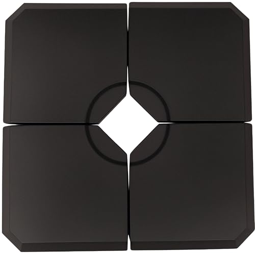 Outsunny Schirmgewicht, 4-tlg. Schirmständer, mit 80 kg Wasser oder 120 kg Sand befüllbar, HDPE, Schwarz, 100 x 100 x 9,5 cm von Outsunny