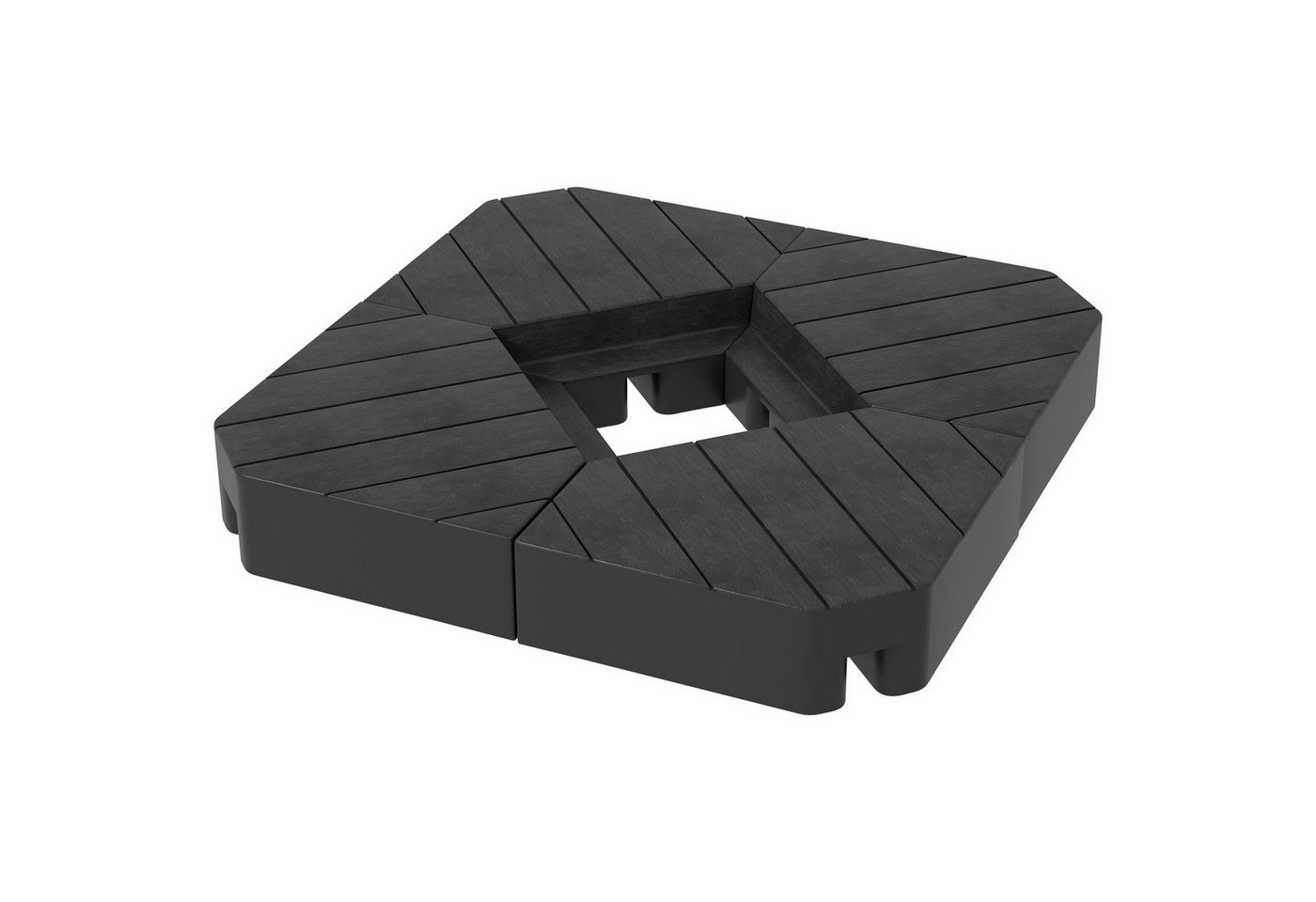 Outsunny Schirmhalter 4-teilig, mit Holzoptik, für Stöcke bis Ø 20 mm, Sonnenschirmständer für Ampelschirm, 4 tlg., Schirmgewicht von Outsunny