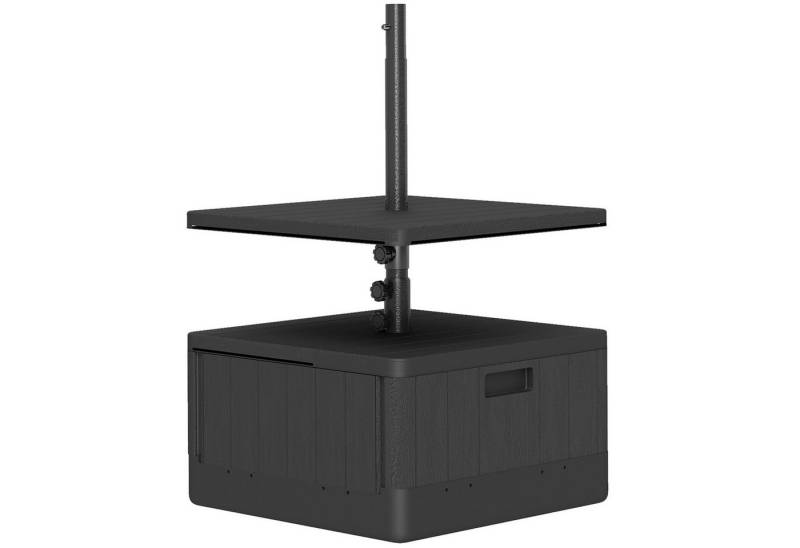 Outsunny Schirmhalter bis 80 kg befüllbar, mit Rollen, Tischplatte, quadratisch, für Stöcke bis Ø 48 mm, Sonnenschirmständer, 1 tlg., Schirmständer von Outsunny