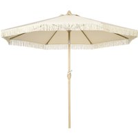 Outsunny Schwenkbarer Garten-Sonnenschirm mit Kurbel und Fransen, Metallmast im Bohème-Stil, 8 Streben, Ø 265 x 244H cm, Creme Aosom Outsunny Schwenkbarer Garten-Sonnenschirm mit Kurbel und Fransen, Metallmast im Bohème-Stil, 8 Streben, Ø 265 x 244H cm, Creme Aosom von Outsunny