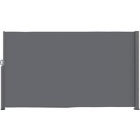 Outsunny Seitenmarkise ausziehbar blickdicht Sichtschutz mit Wandhalterung  Beschichtung Seitenwandmarkise Wandmarkise Windschutz 300x180cm Markise für Balkon Terrasse Garten Dunkelgrau   Aosom von Outsunny