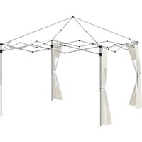 Outsunny Seitenwände für Gartenlaube mit Zipp-Türen und -Fenstern, für Popup-Gartenlaube von 3x3(m) oder 3x6m, 2er-Pack Ersatzseitenwände, weiß   Aosom von Outsunny