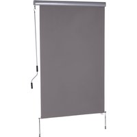 Outsunny Senkrechtmarkise Balkonmarkise 120 x 200 cm, Vertikalmarkise Windschutz Sichtschutz mit Handkurbel in Grau   Aosom.de von Outsunny