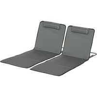 Outsunny Set mit 2 klappbaren Strandmatten mit verstellbarer Rückenlehne in 5 Positionen, verstellbare Kopfstütze, Oxford-Gewebe, inklusive Transporttasche, Abmessungen 124L x 53B x 35-45H cm   Aosom von Outsunny