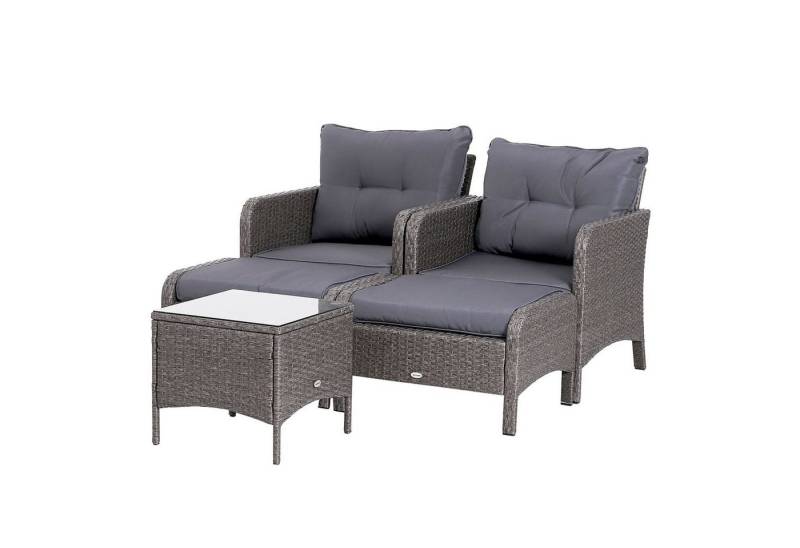 Outsunny Sitzgruppe Rattan Sofagarnitur als 5-teiliges Set von Outsunny