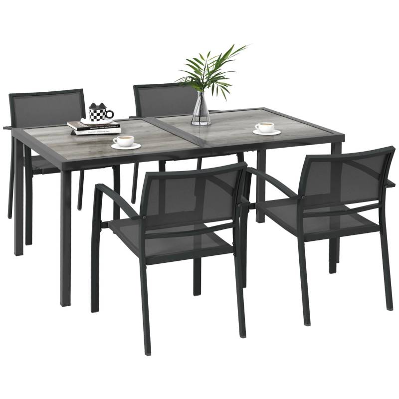 Outsunny Sitzgruppe Stahl Mesh 150L x 87B x 72H cm Grau Outsunny Sitzgruppe Stahl Mesh 150L x 87B x 72H cm Grau von Outsunny