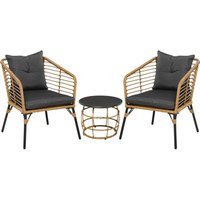 Outsunny Sitzgruppe dunkelgrau Edelstahl B/H/L: ca. 65x62x78 cm von Outsunny