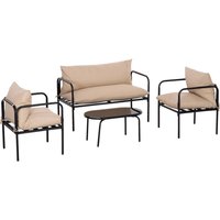 Outsunny Sitzgruppe khaki Polyester B/H/L: ca. 58x116x66 cm von Outsunny