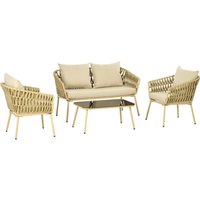 Outsunny Sitzgruppe khaki Polyester B/H/L: ca. 66x130x72 cm von Outsunny