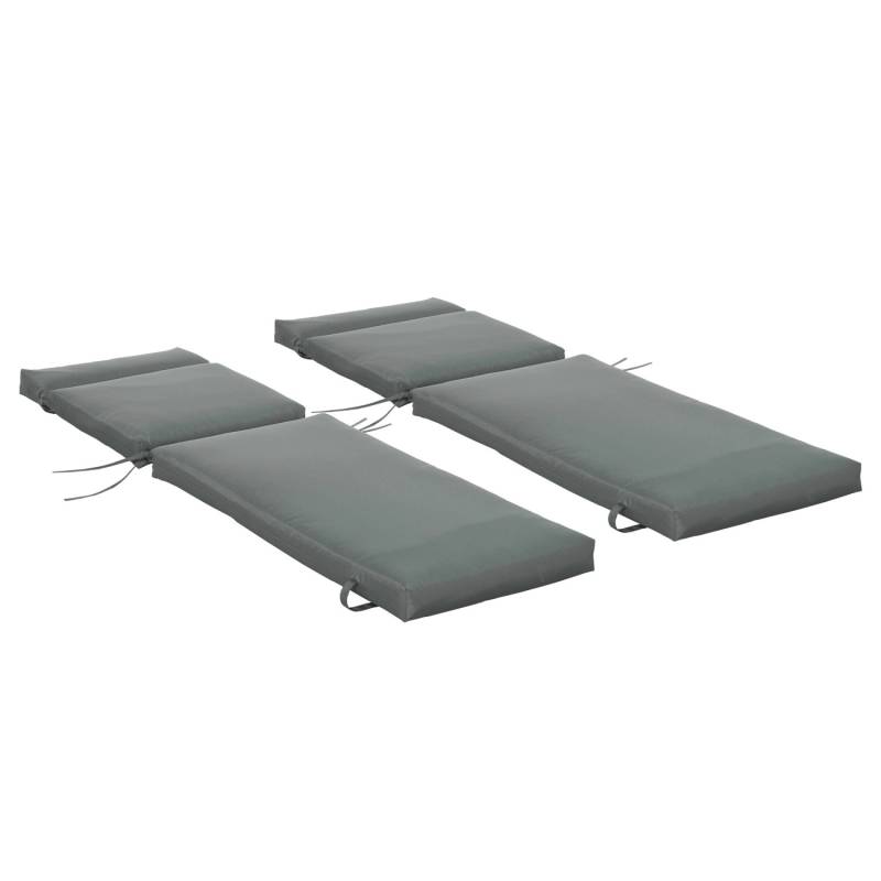 Outsunny Sitzkissen-Set für Draußen Polyester  Dunkelgrau 196L x 55B x 8H cm von Outsunny