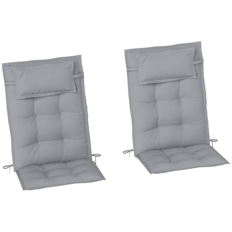 Outsunny Sitzkissen-Set für Draußen Polyester Hellgrau 116L x 50B x 5H cm von Outsunny