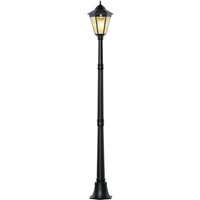 Outsunny Solar Gartenlaterne Laterne Gartenleuchte Wegleuchte mit 19 LED 130 Lumen 3000K Aluminium gehärtetes Glas Schwarz 22 x 22 x 194 cm von Outsunny