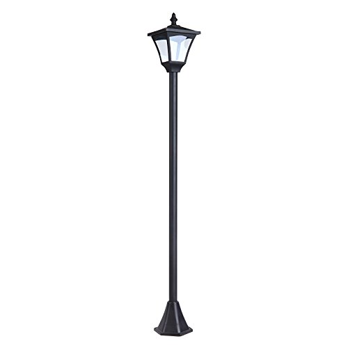 Outsunny Solar Laterne Gartenlaterne Wegleuchte mit LED 10 Lumen Schwarz 15 x 15 x 120cm von Outsunny