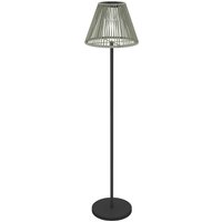 Outsunny Solar Stehlampe Rattan Solarlampen mit Lichtsensor 25 LEDs automatisch Solarleuchte im Boho-Stil IP44 Wasserdichte Solarlampe Outdoor Lampe für Garten Balkon Außen Rasen Ø33x135 cm   Aosom von Outsunny