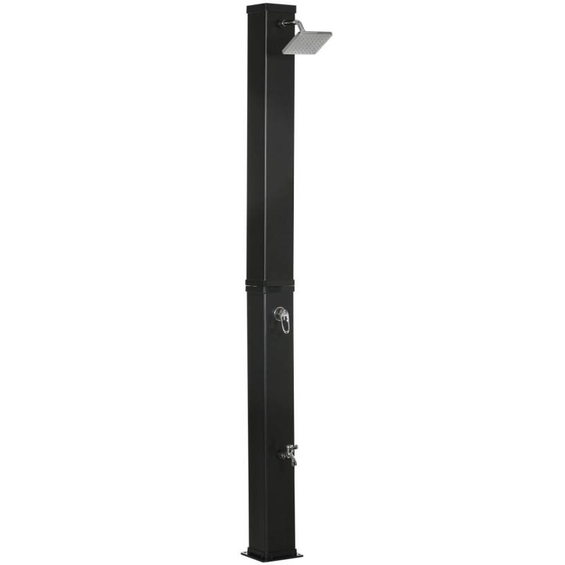 Outsunny Solarbeheizte Dusche ABS Zinklegierung Schwarz 19L x 20B x 217H cm von Outsunny