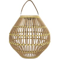 Outsunny Solarlampe Rattan Gartenleuchte wasserdicht mit Lichtsensor Trommel-Design gelb für Außenbereich   Aosom.de von Outsunny