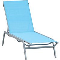 Outsunny Sonnenliege-Design Liegestuhl - Zeitgenössisches Design - Mehrfach verstellbare Rückenlehne - Epoxidbeschichteter Stahl Textilen Himmelblau - Abmessungen 170 x 58 x 97 cm   Aosom von Outsunny