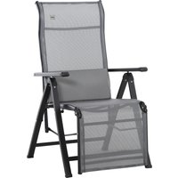 Outsunny Sonnenliege Liegestuhl Gartenliege 9 Positionen verstellbar Schwerelosigkeit Liege Textilene Stahl Schwarz Grau 70 x 65 x 111 cm für entspannte Stunden im Freien   Aosom.de von Outsunny