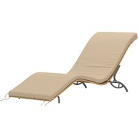 Outsunny Sonnenliege Polyrattan Wasserabweisend Gartenliege mit Kissen, wetterfest Liege 120 kg belastbar UV-bständig Relaxliege Liegestuhl Gartenmöbel für Garten Balkon Outdoor 166 x 63 x 76 cm Beige   Aosom von Outsunny