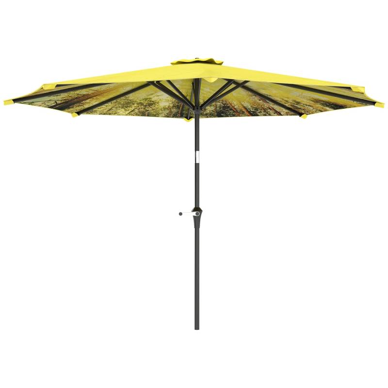 Outsunny Sonnenschirm Aluminium Polyester 294L x 294B x 247H cm Gelb von Outsunny