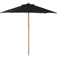 Outsunny Sonnenschirm Gartenschirm 2,5m mit 3-stufigem Sonnenschutz aus Bambus und Polyester Schwarz für Terrasse & Garten   Aosom.de von Outsunny