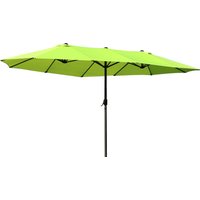 Outsunny Sonnenschirm Gartenschirm 460 x 270 cm oval mit Handkurbel, Doppelsonnenschirm in Grün für Terrasse & Garten   Aosom.de von Outsunny