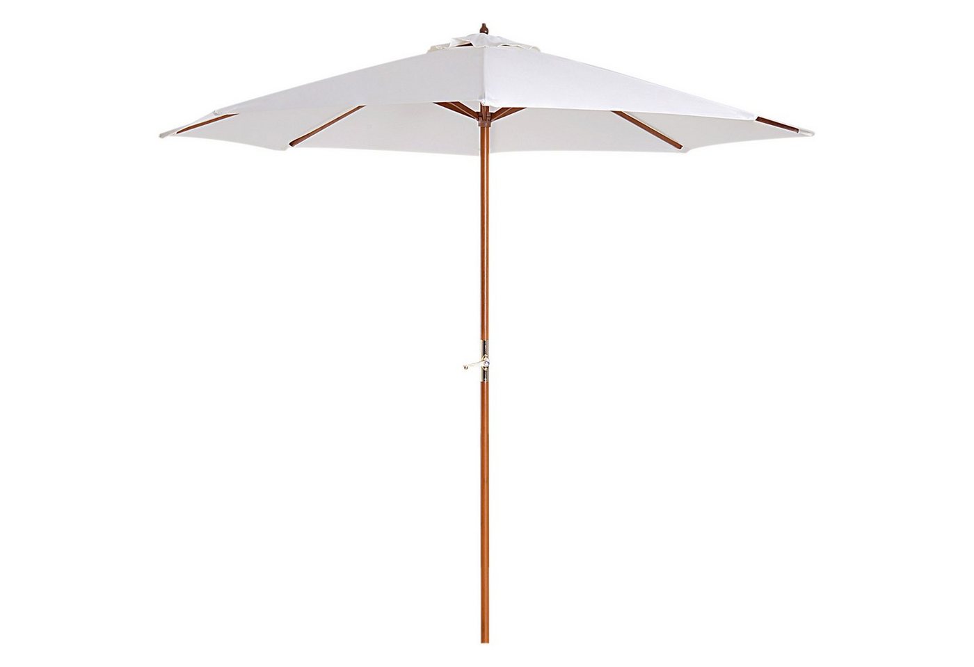 Outsunny Sonnenschirm Holz, Balkonschirm, Creme, LxB: 270x270 cm, Gartenschirm, Holzschirm, Ø270 x 250 cm von Outsunny
