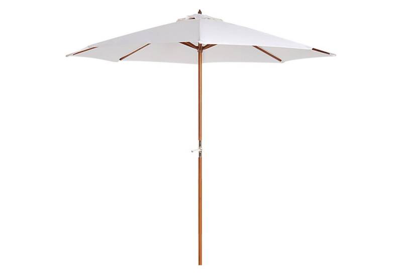 Outsunny Sonnenschirm Holz, Balkonschirm, Creme, LxB: 270x270 cm, Gartenschirm, Holzschirm, Ø270 x 250 cm von Outsunny