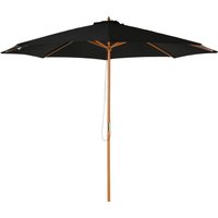 Outsunny Sonnenschirm aus Holz 300 cm  Gartenschirm, Balkonschirm aus Bambus, Schwarz, robust & elegant  Aosom.de von Outsunny