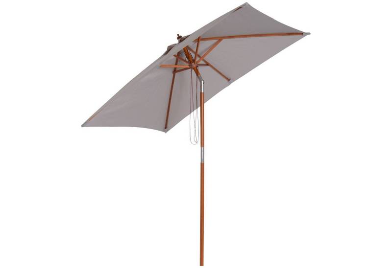 Outsunny Sonnenschirm Knickbar, LxB: 200x150 cm, rechteckig Strandschirm, 3-stufig einstellbarer Schirm, Verstellbarer Neigungswinkel bis 45° von Outsunny