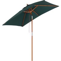 Outsunny Sonnenschirm Knickbar 200x150cm aus Tannenholz, 3-stufig einstellbar, grüner Gartenschirm für Terrasse & Garten   Aosom.de von Outsunny