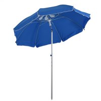 Outsunny Sonnenschirm Marktschirm Terrassenschirm Kippfunktion Sonnenschutz rund Aluminium verstellbare Neigung 190 x 190 x 198 cm Blau   Aosom von Outsunny
