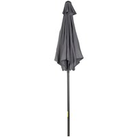 Outsunny Sonnenschirm Ø196 cm, Drehbar Sonnenschirm mit Knickfunktion, sechseckig Balkonschirm Strandschirm windfest stabil Marktschirm Kurbelschirm Sonnenschutz für Strand Balkon Garten, Dunkelgrau   Aosom von Outsunny