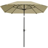 Outsunny Sonnenschirm Ø233 cm, Sonnenschirm mit Knickfunktion, achteckig Balkonschirm Strandschirm windfest stabil Marktschirm Kurbelschirm Sonnenschutz für Strand Balkon Terrasse Garten, Beige   Aosom von Outsunny