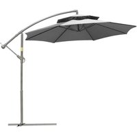 Outsunny Sonnenschirm hellgrau Polyester H/D: ca. 245x267 cm von Outsunny
