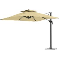 Outsunny Sonnenschirm mit 3 m quadratischem DrehmechanismusSonneschirm aus Aluminium in Beige für den Garten mit 360° Drehmechanismus Hydraulik 8 Streben Doppeldach Kreuzbasis Aosom Outsunny Sonnenschirm mit 3 m quadratischem DrehmechanismusSonneschirm aus Aluminium in Beige für den Garten mit 360° Drehmechanismus Hydraulik 8 Streben Doppeldach Kreuzbasis Aosom von Outsunny