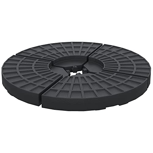 Outsunny Sonnenschirmgewicht 4-TLG. Schirmgewicht für Sonnenschirm mit 52 kg Wasser oder 68 kg Sand befüllbar HDPE Schwarz von Outsunny