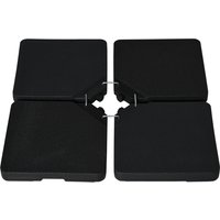 Outsunny Sonnenschirmständer Sonnenschirmfuß 4 Platten aus strapazierfähigem HDPE - Zum Befüllen mit Wasser oder Sand bis zu 60/70 kg - Abmessung 100 x 100 x 6,8 cm Schwarz   Aosom von Outsunny
