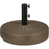 Outsunny Sonnenschirmständer mit integrierten Griffen, HDPE und Stahl, Seitlichem Auslauf, für Schirmdurchmesser von Ø38/48 mm, Ø51x36 cm, Braun und Schwarz   Aosom von Outsunny