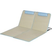 Outsunny Strandliege 2er Set hellblau Stahl B/H/L: ca. 53x35x124 cm von Outsunny