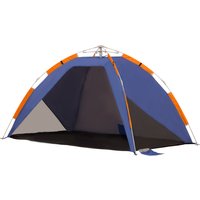 Outsunny Strandmuschel  Pop up Campingzelt mit Netzfenster, Tragetasche, für 2-3 Personen, Fiberglas, 210x140x120cm  Aosom.de von Outsunny