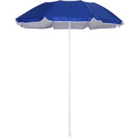 Outsunny Strandsonnenschirm neigbar achteckig Ø 160 cm Polyesterstoff mit hoher Dichte UV-Schutz abnehmbarer Mast Transporttasche inklusive blau   Aosom von Outsunny