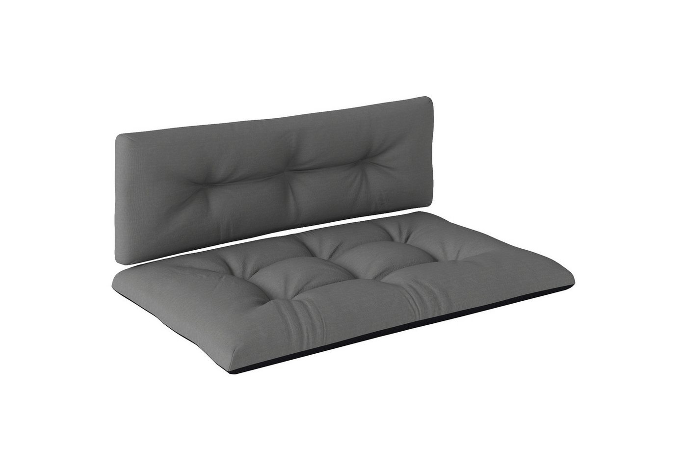 Outsunny Stuhlkissen 2er Set Palettenpolster mit Getuftetem Design, Rückenlehne, für Europaletten Palettensofa 120 x 77 x 10 cm Dunkelgrau von Outsunny