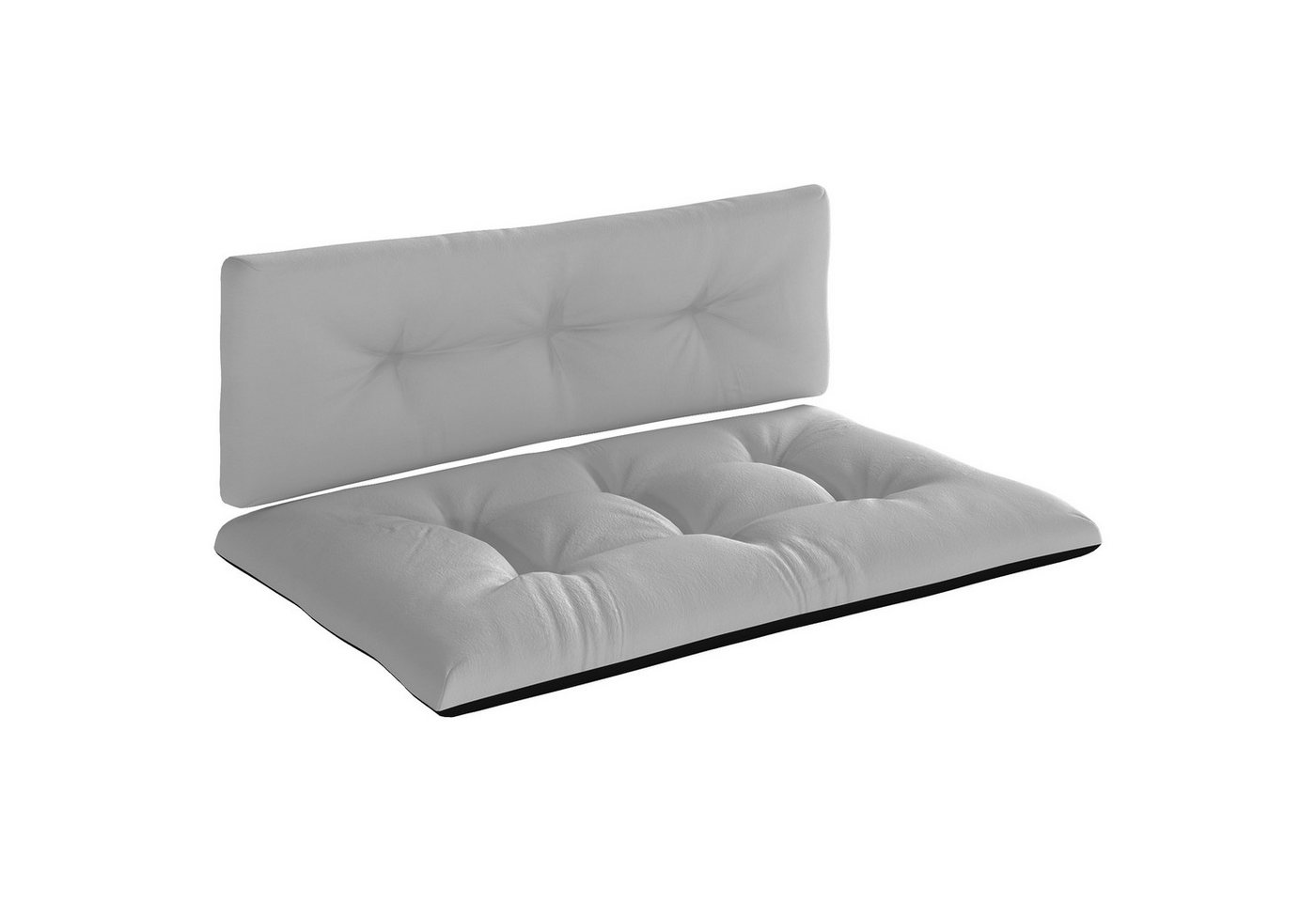 Outsunny Stuhlkissen 2er Set Palettenpolster mit Getuftetem Design, Rückenlehne, für Europaletten Palettensofa 120 x 77 x 10 cm Hellgrau von Outsunny