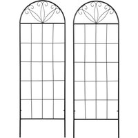 Outsunny Trellis Garten Set von 2 Unterstützung für Kletterpflanzen aus Metall - 51 x 152 cm schwarz   Aosom von Outsunny