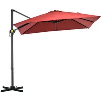 Outsunny Verschobener quadratischer Sonnenschirm mit Kurbel und Stahlfuß Maße 2,5L x 2,5B m alu. Hochdichtes Polyester Rot Aosom Outsunny Verschobener quadratischer Sonnenschirm mit Kurbel und Stahlfuß Maße 2,5L x 2,5B m alu. Hochdichtes Polyester Rot Aosom von Outsunny