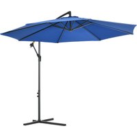 Outsunny Versetzter neigbarer klappbarer Gartenschirm mit 3 m Durchmesser und Ständer in Blau   Aosom von Outsunny